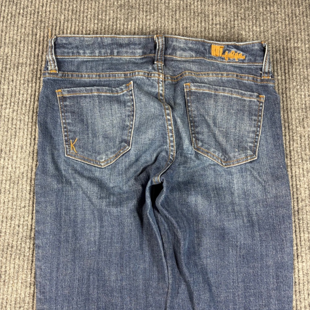 KUT from the Kloth Jeans Womens Size 6 Blue Denim Raw Hem Cuffed Crop Indigo‎ - Picture 2 of 9